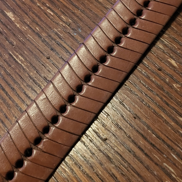 Brown Braided Leather Mens Belt, 34 - Picture 5 of 9